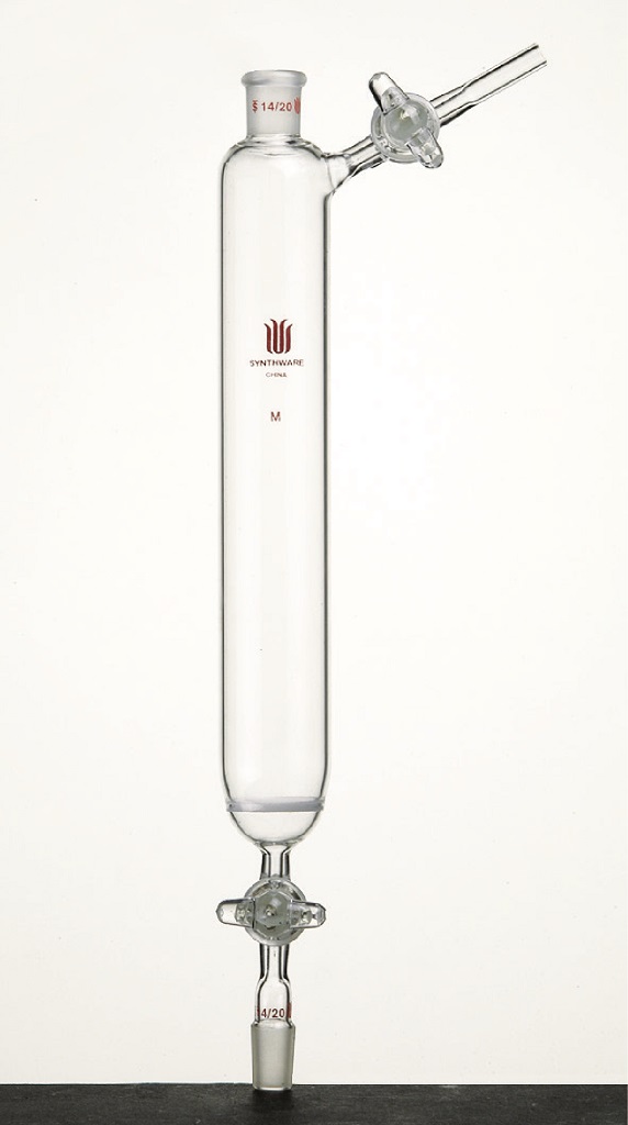 Fritted disc funnel with glass stopcocks